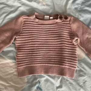 GAP Pink Ribbed Button Sweater